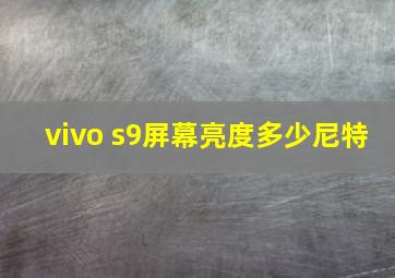 vivo s9屏幕亮度多少尼特